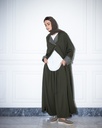 Crepe Abaya with Scarf Dark Olive (1-1)
