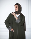 Crepe Abaya with Scarf Dark Olive (1-1)