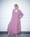 Crepe Abaya with Scarf Rose (1-1)