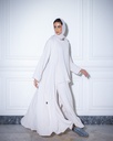 High Neck Abaya Off White
