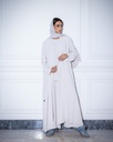 High Neck Abaya Off White