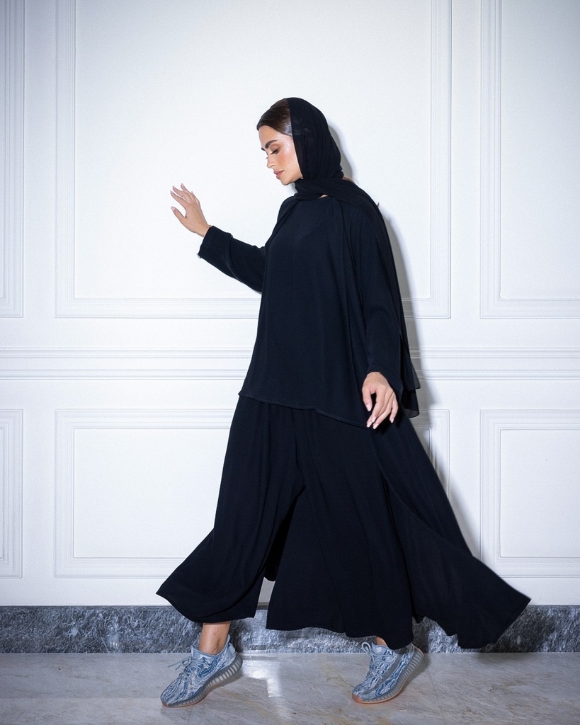 High Neck Abaya Black
