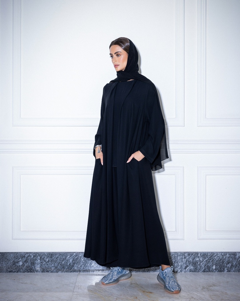 High Neck Abaya Black
