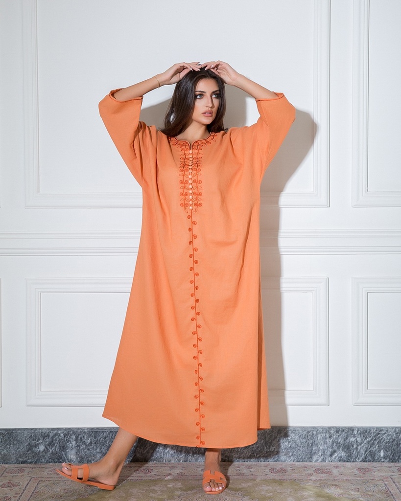 Orange Embroidery Linen (EMB 13)
