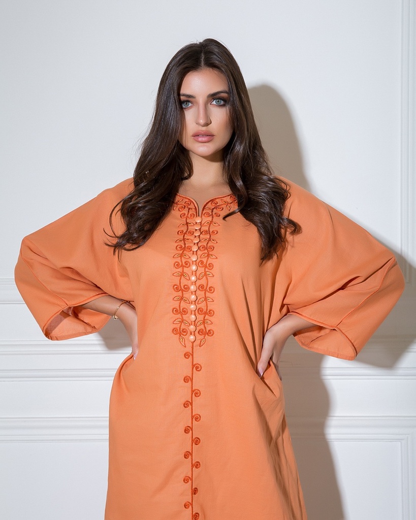 Orange Embroidery Linen (EMB 13)