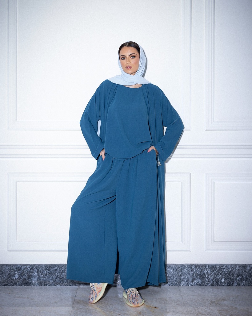 High Neck Abaya Turquoise