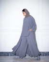 High Neck Abaya Light Grey