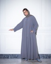 High Neck Abaya Light Grey
