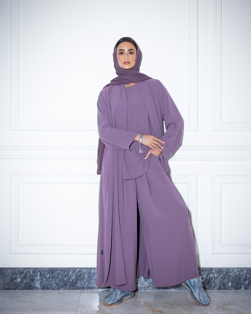 High Neck Abaya Lavender