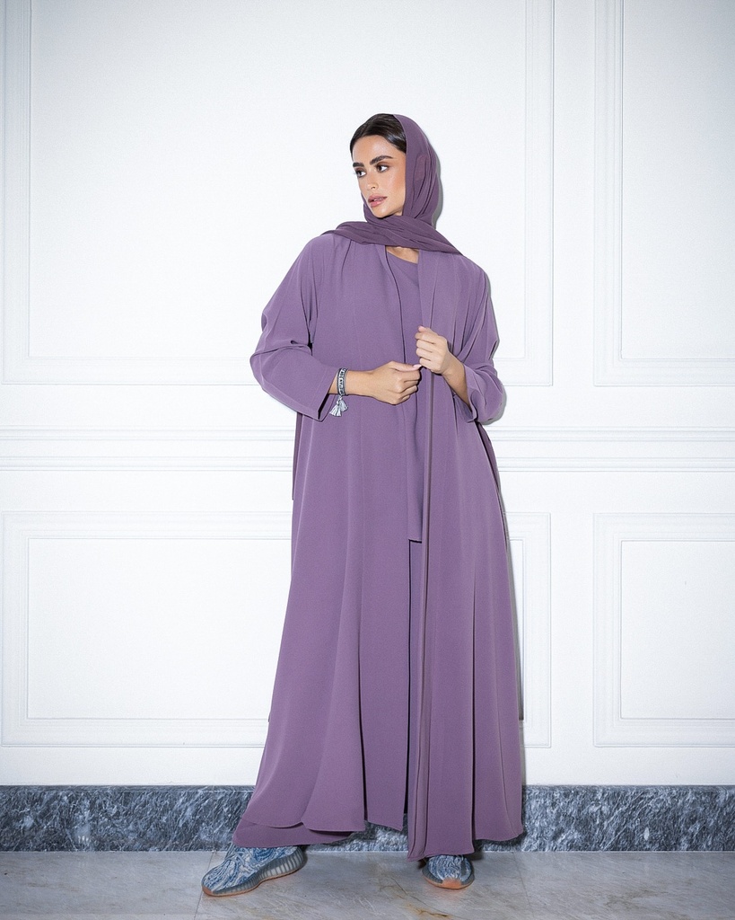 High Neck Abaya Lavender